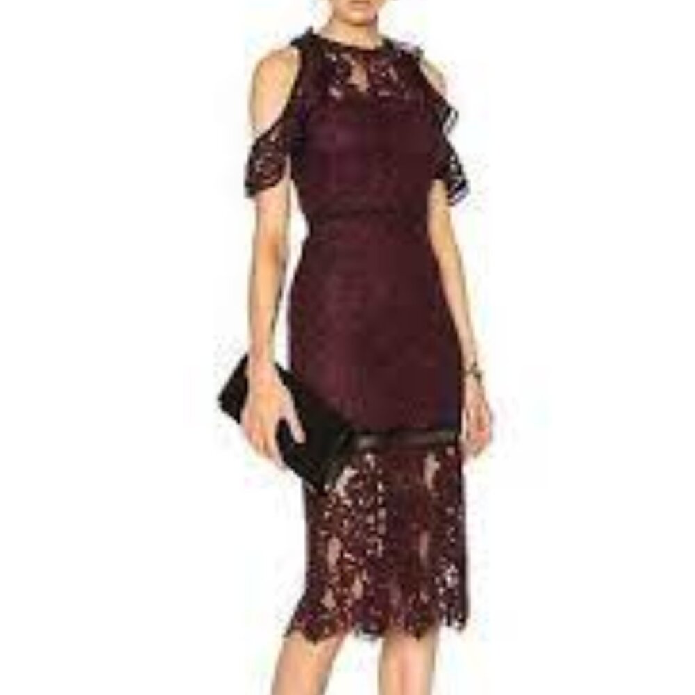 NWTS White House Black Market Burgundy Lace Sheath Dress – 6